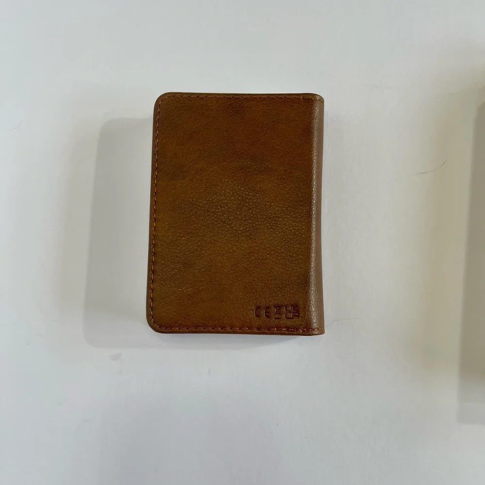Foldable LED Book Lamp Rechargeable Mini Smart Light Brown Leather New